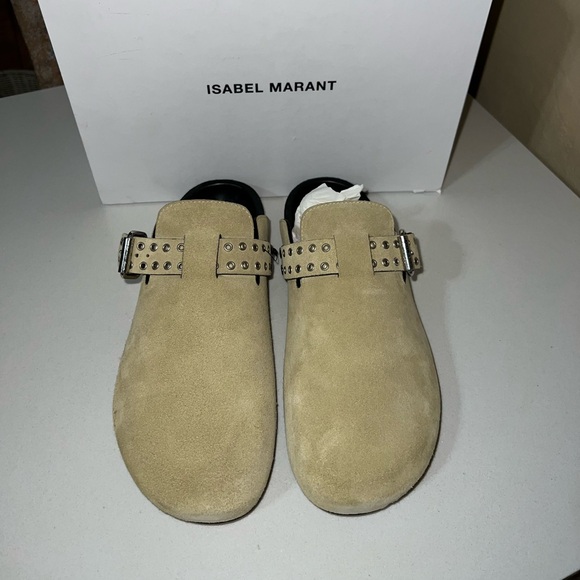 Isabel Marant Velvet Leather Suede Slip-On Mirvin Clogs NWB Size 40/ 9.5 - Picture 5 of 15
